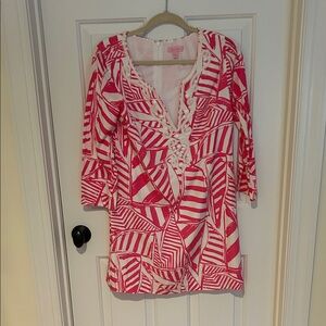 Lilly Pulitzer Pink and White Patterned Dress